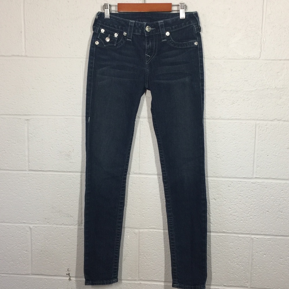 True Religion Women's Dark Wash Skinny Jeans